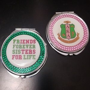 Alpha Kappa Alpha double sided compact mirror